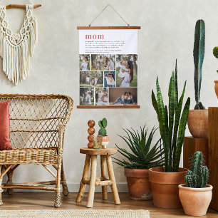 Mom Definition 8 Photo Personalized Hanging Tapestry