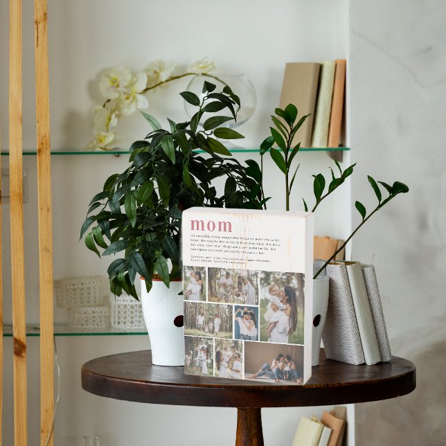 Mom Definition | 8 Photo Personalized Wooden Box Sign (Creator Uploaded)