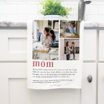 Mom Definition | Floral 3 Photo Tea Towel<br><div class="desc">Modern 3 photo collage tea towel. Featuring a sweet definition of what a Mom is with room for custom message, names and/or year. She gave birth to you, she fed you, she picked you up from awful middle school dances; make sure to show her how thankful you are! Photo memory...</div>