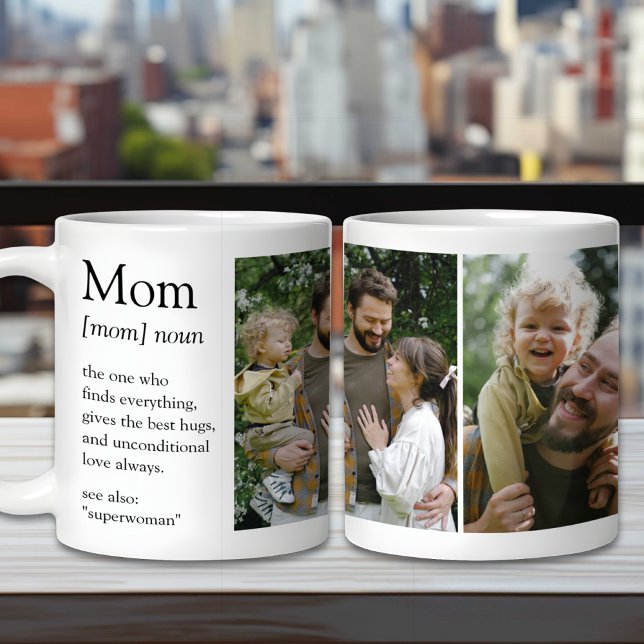 Mom Definition Funny & Heartfelt Family Photo Coffee Mug (Creator Uploaded)