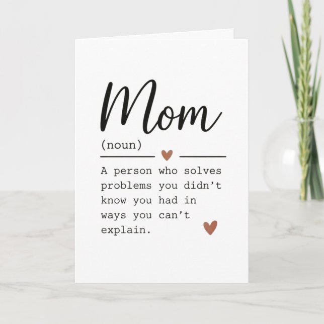 Mom Definition Funny Quote Card (Front)