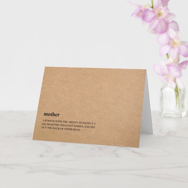 Mom Definition Mothers Day Card (Orchid)