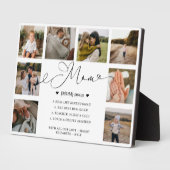 Mom Definition Mother's Day Photo Collage Keepsake Plaque (Side)