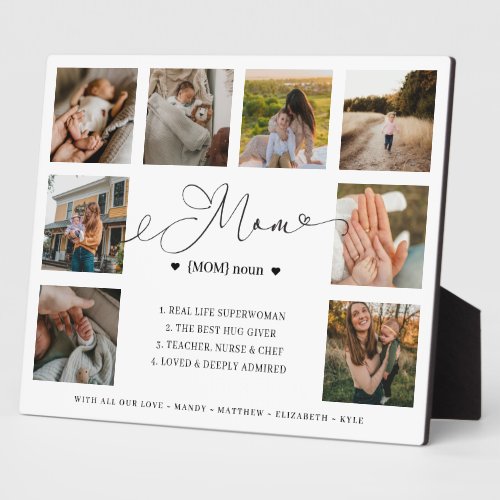 Mom Definition Mothers Day Photo Collage Keepsake Plaque