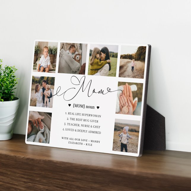 Mom Definition Mother's Day Photo Collage Keepsake Plaque (Mom Definition Mother's Day Photo Collage Keepsake Plaque)