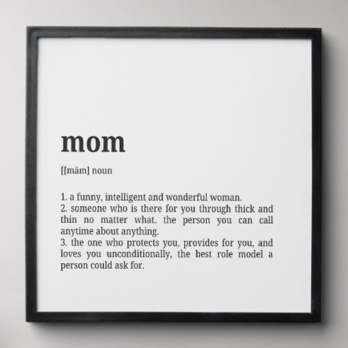 Mom Definition Poster | Dictionary Style Peel And Stick Photo Tile