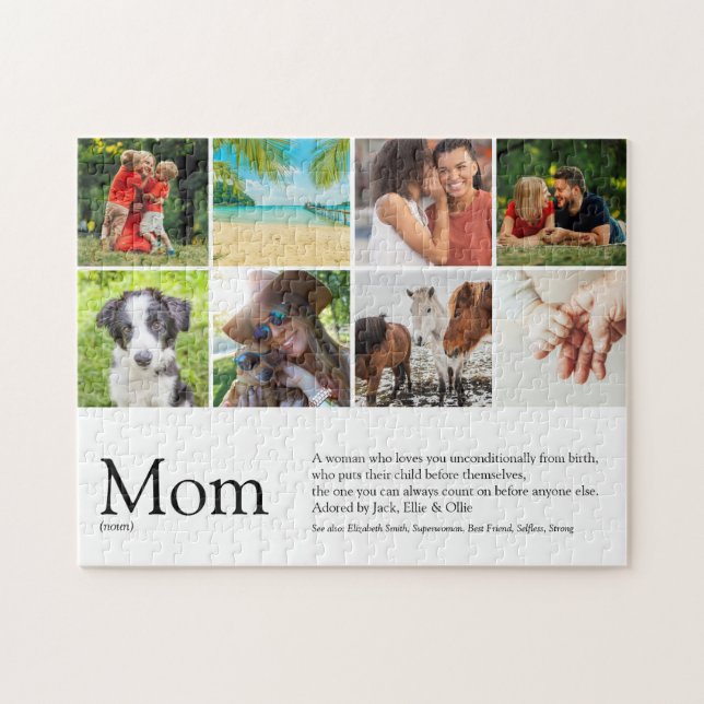 Mom Definition Quote 6 Photo Collage Jigsaw Puzzle (Horizontal)