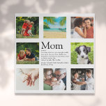 Mom Definition Quote Mothers Day Photo Collage Faux Canvas Print<br><div class="desc">Personalize with your her 8 favorite photos and personalized text for your special Mom, Mum or Mama to create a unique gift for Mother's day, birthdays, Christmas, baby showers, or any day you want to show how much she means to you. Show her how amazing she is every day. Designed...</div>