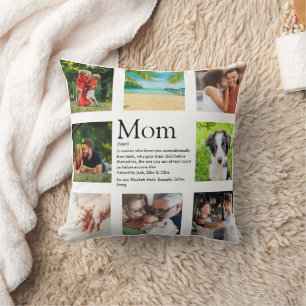 Mom Definition Quote Photo Collage Mothers Day Thr Throw Pillow