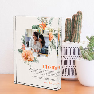 Mom Definition Tropical Floral Photo Block