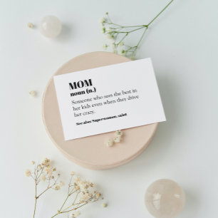 Mom Definition Word Noun Gift Mother's Day Card