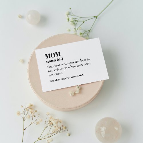 Mom Definition Word Noun Gift Mothers Day Card