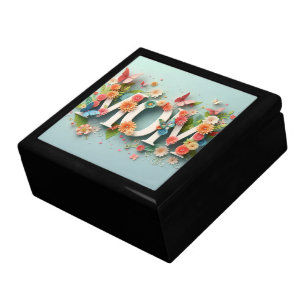 MOM Design Text with Flowers and Butterflies Gift Box