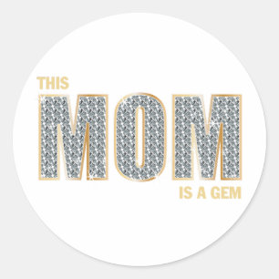 Mom Diamonds Classic Round Sticker