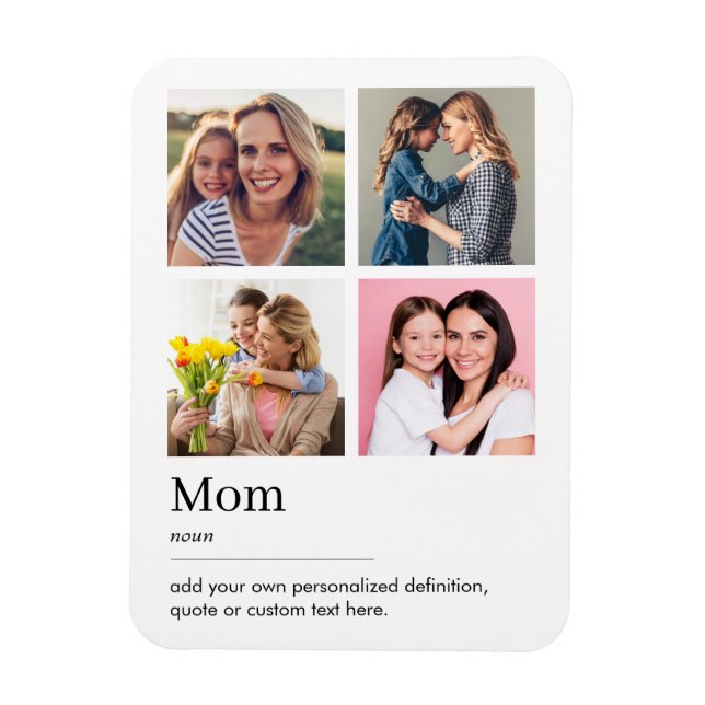 Mom Dictionary Definition Photo Collage Magnet (Vertical)
