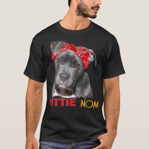Mom Doggie Wife Dog Owner Pitbull Pittie  T_Shirt