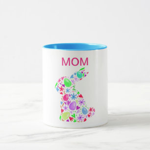 "MOM" EASTER EGG RABBIT IN PASTEL COLORS MUG