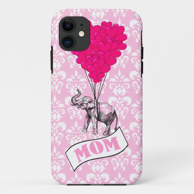 Mom, elephant and heart balloons Case-Mate iPhone case (Back)