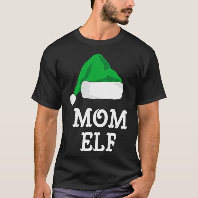 Mom Elf Christmas Matching Family Pj Pajama Xmas  T-Shirt (Front)