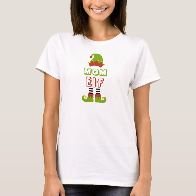 Mom Elf Christmas Xmas Holiday Cute T-Shirt (Front)