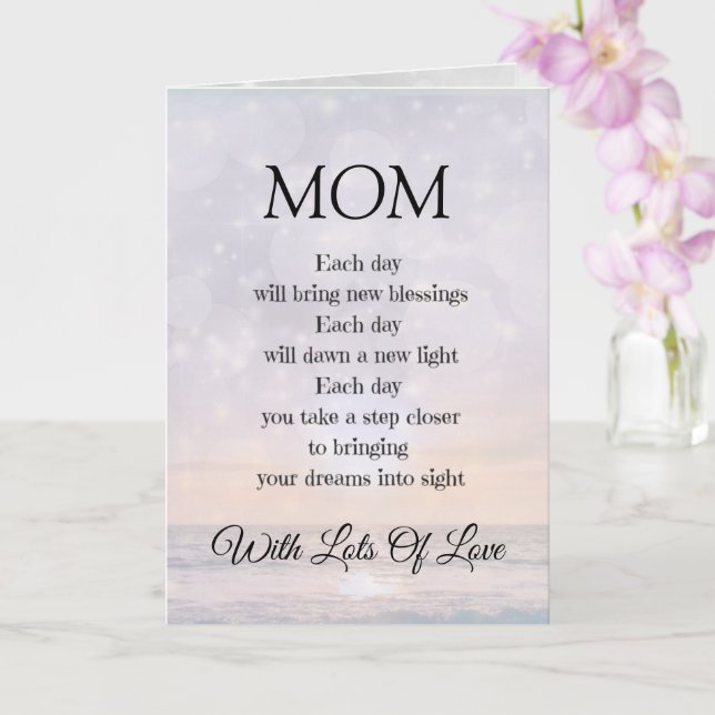 MOM Encouragement Poem design Greeting Card (Orchid)