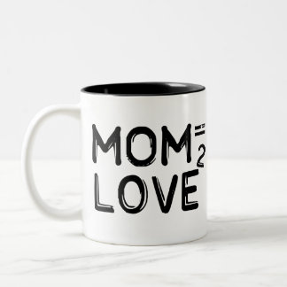Mom Equals Love Squared Two-Tone Mug