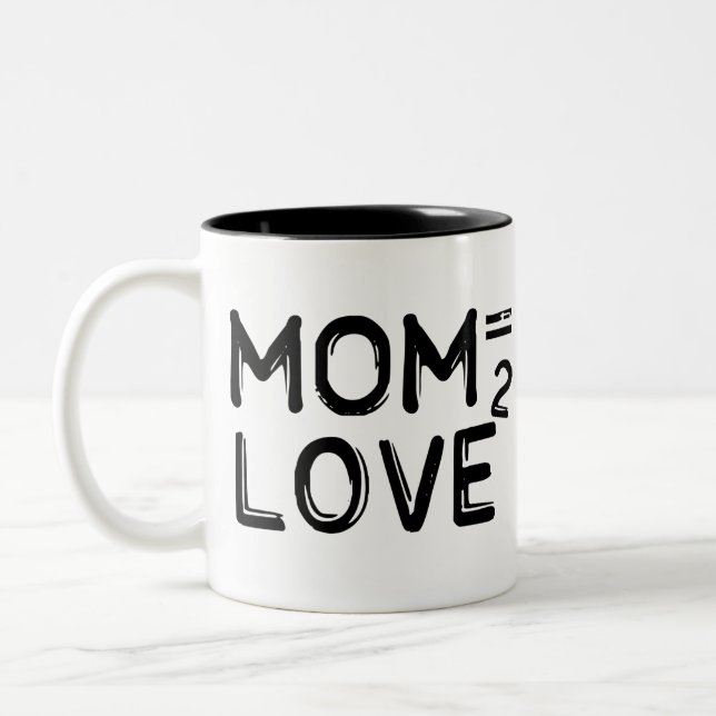 Mom Equals Love Squared Two-Tone Mug (Left)