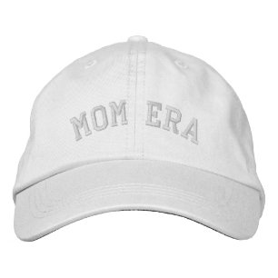 Mom Era Baby Shower Gift New Mom White Embroidered Baseball Cap