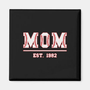 Mom Est. 1982 Funny Sports Year Established Mother Magnet