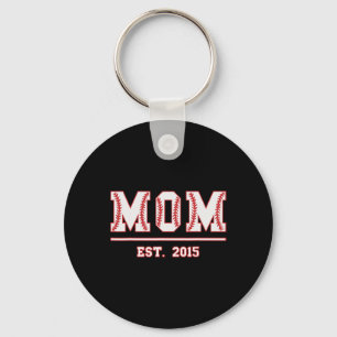 Mom Est. 2015 Funny Sports Year Established Mother Keychain