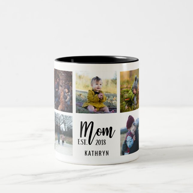Mom Est. 2018 Custom Photo Mug (Center)