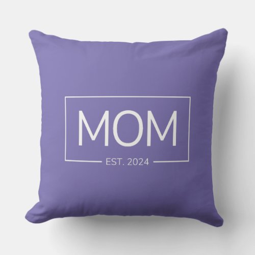 Mom est 2024 first time mom new baby reveal family throw pillow