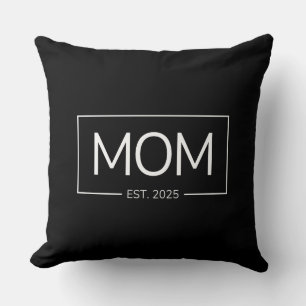Mom est 2025 first time mom new baby reveal family throw pillow