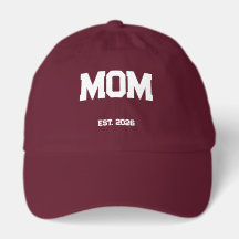 Mom Est.2026 Custom Date Bordeaux