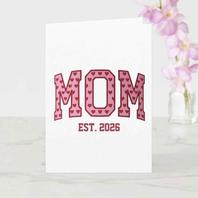 Mom Est 2026 Custom Mom Personalized Mother’s Day  Card (Orchid)