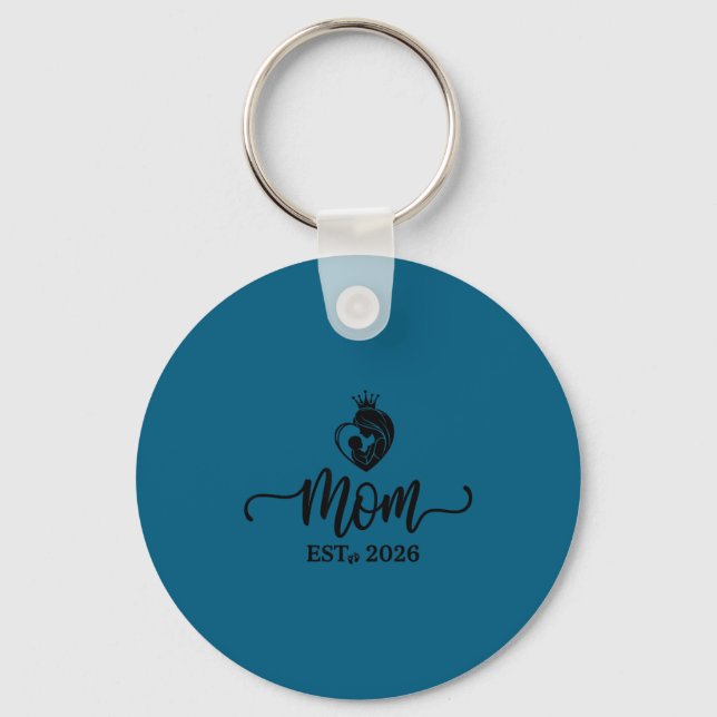 Mom Est 2026 Shirt New Moms Dads Matching Mother T Keychain (Front)