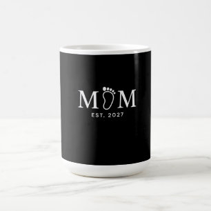 Mom Est. 2027 Baby Footprint New Mom Gift Coffee Mug
