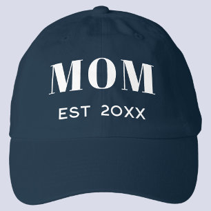 Mom Est 20XX Classic Text Design Hat