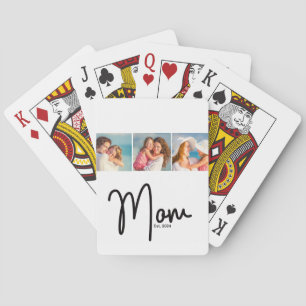 Mom Est. 3 Photo Poker Cards