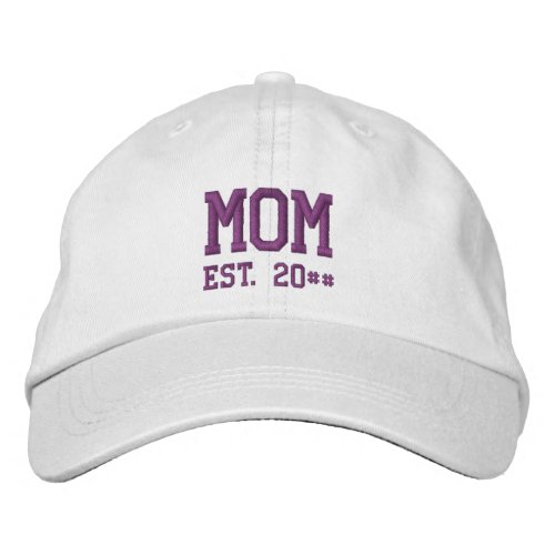 Mom Est Embroidered Baseball Cap