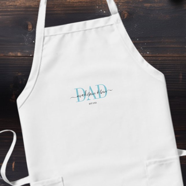  ‘MOM, EST.’ Personalized, Proud DAD´S Long Apron (‘MOM, EST.’ Personalized, Proud DAD´S Long Apron)