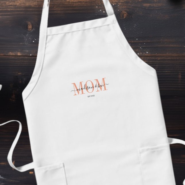  ‘MOM, EST.’ Personalized, Proud MOM´S Long Apron (‘MOM, EST.’ Personalized, Proud MOM´S Long Apron)