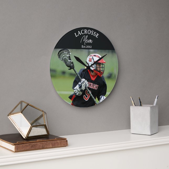  Mom Est. Photo Gift Large Clock (Office)