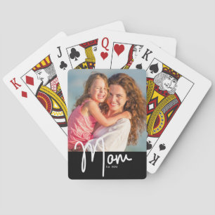 Mom Est. Photo Gift  Poker Cards