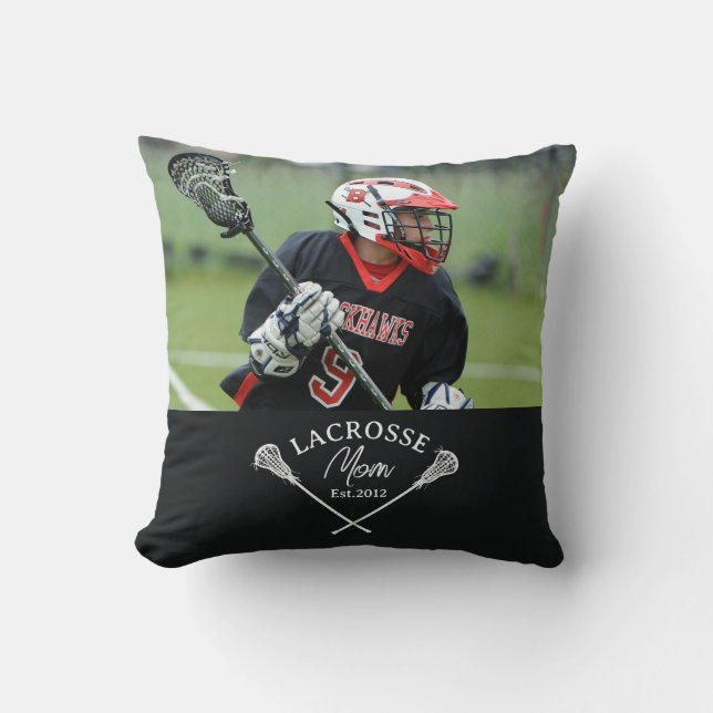  Mom Est. Photo Gift Throw Pillow (Front)