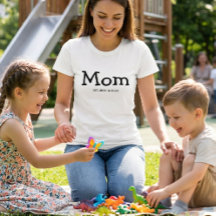 Mom Est Saying Black Whimsical Font