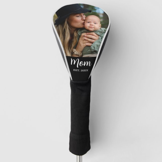 Mom Est. Script Photo  Golf Head Cover (Front)