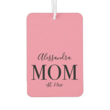 Mom Est. Year Custom Name Minimalist Peony Pink