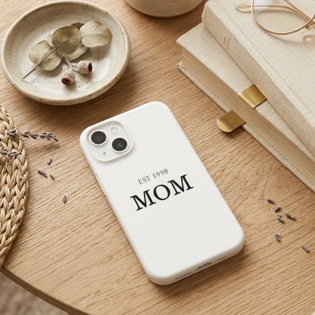 Mom Est Year Modern Identity Statement iPhone Case (Creator Uploaded)