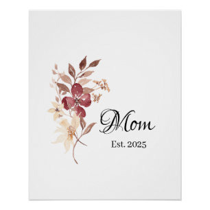 Mom Est. Year – New Mom Milestone Poster